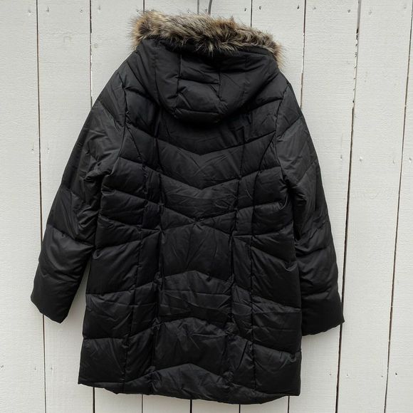 Lands End Down Insulated Faux Fur Trim Parka Coat - Picture 2 of 5